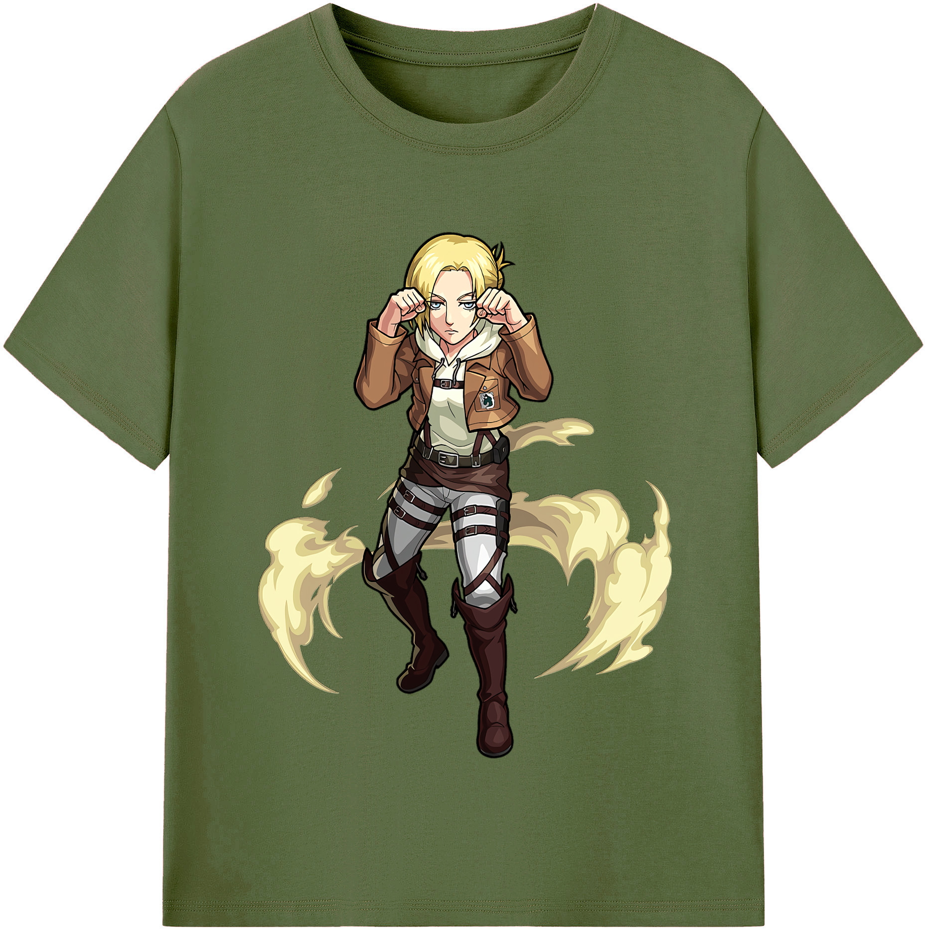 （画像用） 進撃の巨人 アニ・レオンハート Attack on Titan Annie Leonhart 綿100％半袖Tシャツ（フロントプリント）